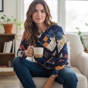 J. McLaughlin Catalina Cloth Kelly Flag Signature Tee Medium